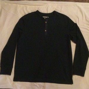 Mens henley long sleeve shirt dark hunter green